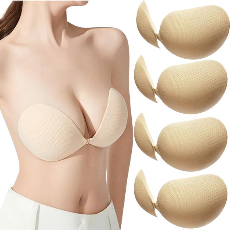 Backless Bra Sticky - Push-Up Klebe-BH Verdickte Unsichtbare Silikon-Brustvergrößerungspads Selbstklebende
