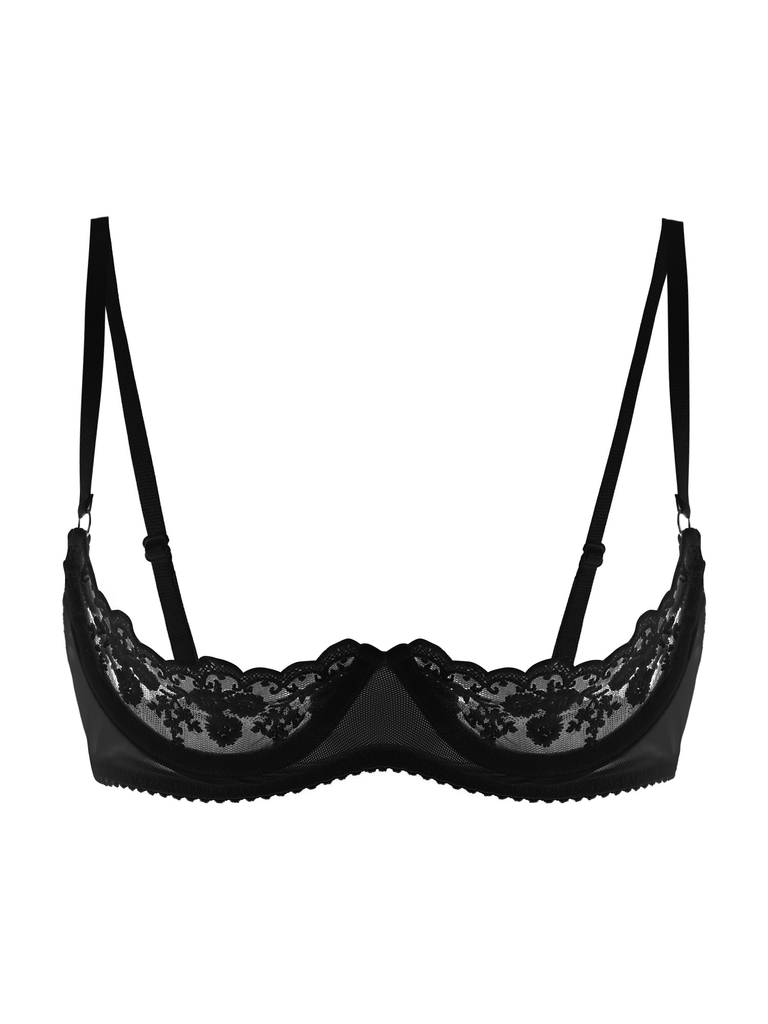 Sheer Bra Lace - Damen Sexy Open-Cup BH Transparente Spitze