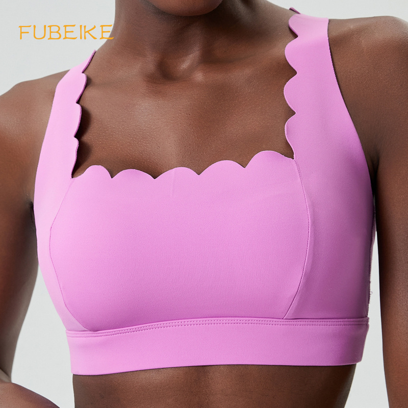 Sports Bra Racerback - FUBEIKE Kleine Welle Doppel-Schultergurt Unterwäsche Damen