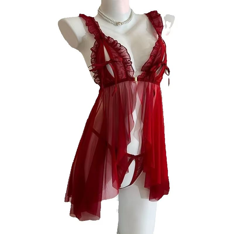 Lace Bralette Set - Damen Pyjama-Set Spitzen-BH Nachtwäsche Sexy Dessous