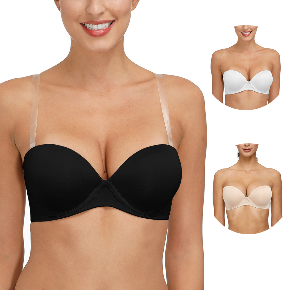 Convertible Bra Multiway - YBCG Push-Up-BHs für Damen, dick gepolstert,