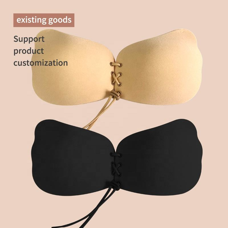 Strapless Bra Adhesive - Flügelförmiges, trägerloses, selbstklebendes Silikon-Latex-Tape mit Kordelzug,