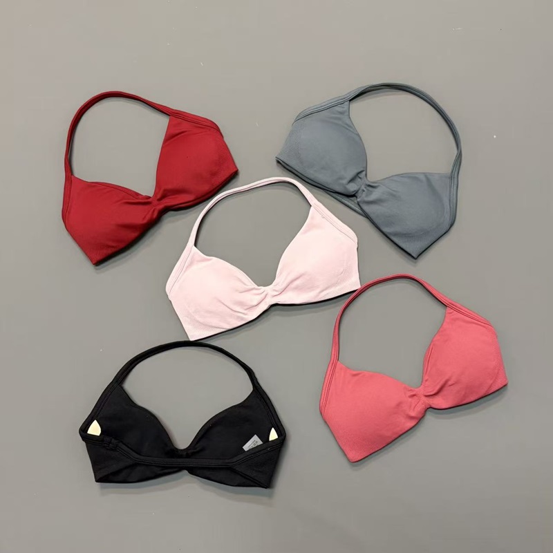 Sports Bra Racerback - Damen Halter Sport-BH V-Ausschnitt Gepolsterter Yoga-BH