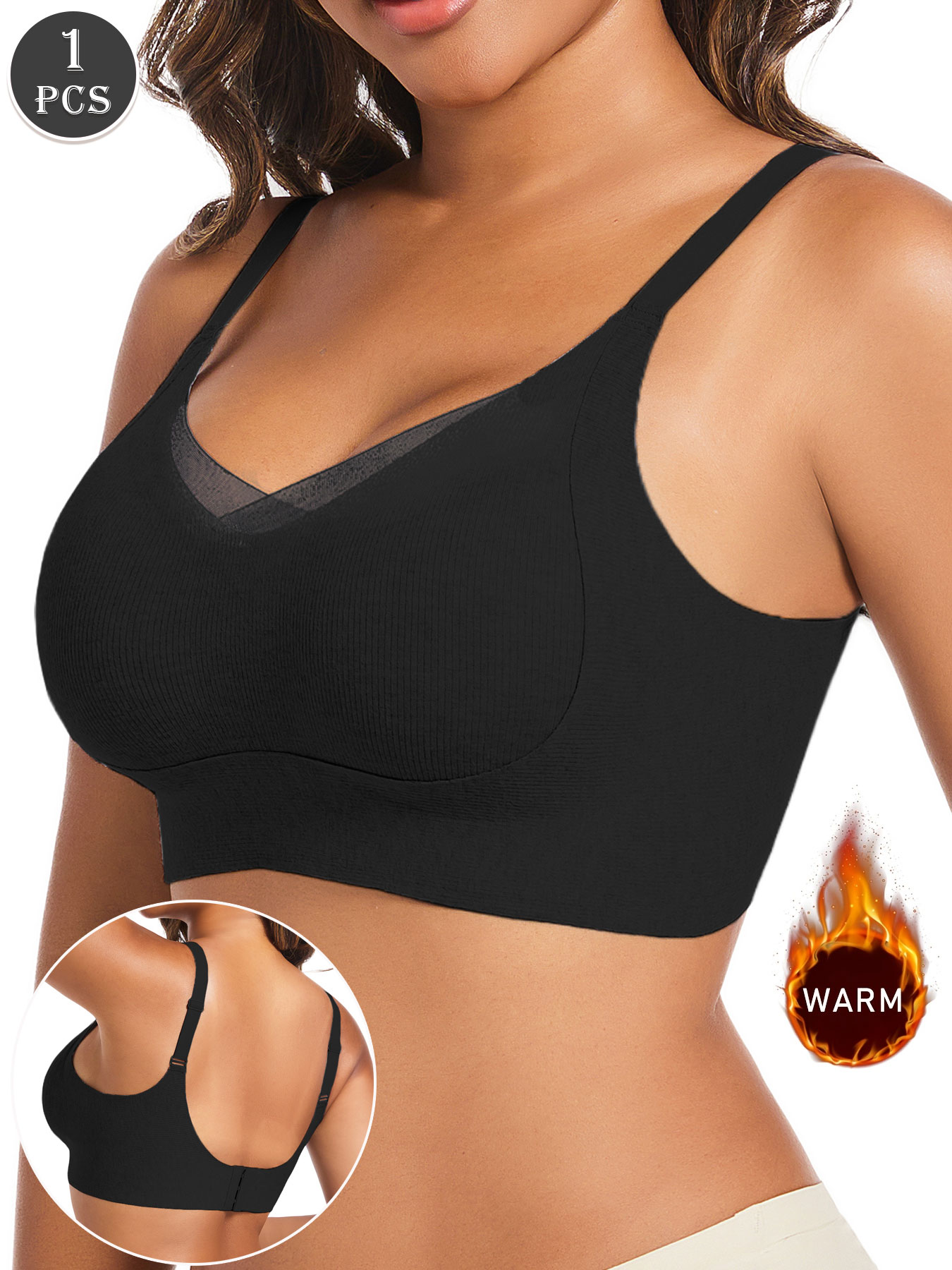 Underwire Bra Padded - 1 Stück lässiger schwarzer Push-up-BH für