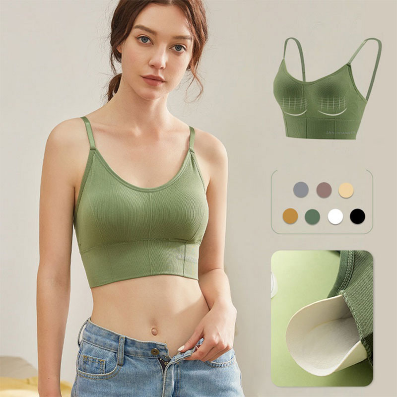 T Shirt Bra Seamless - 1 Stück verstellbarer Sport-BH mit abnehmbaren