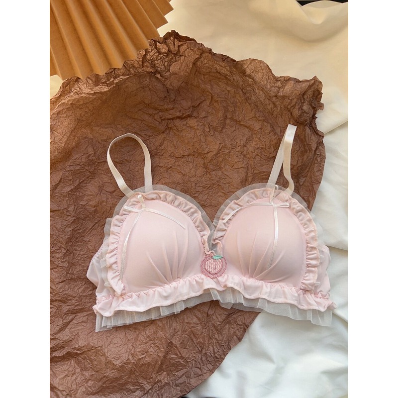Sleep Bra Bralette - Süßes Dreieck-Bralette-Set ohne Bügel, dünne Spitze,