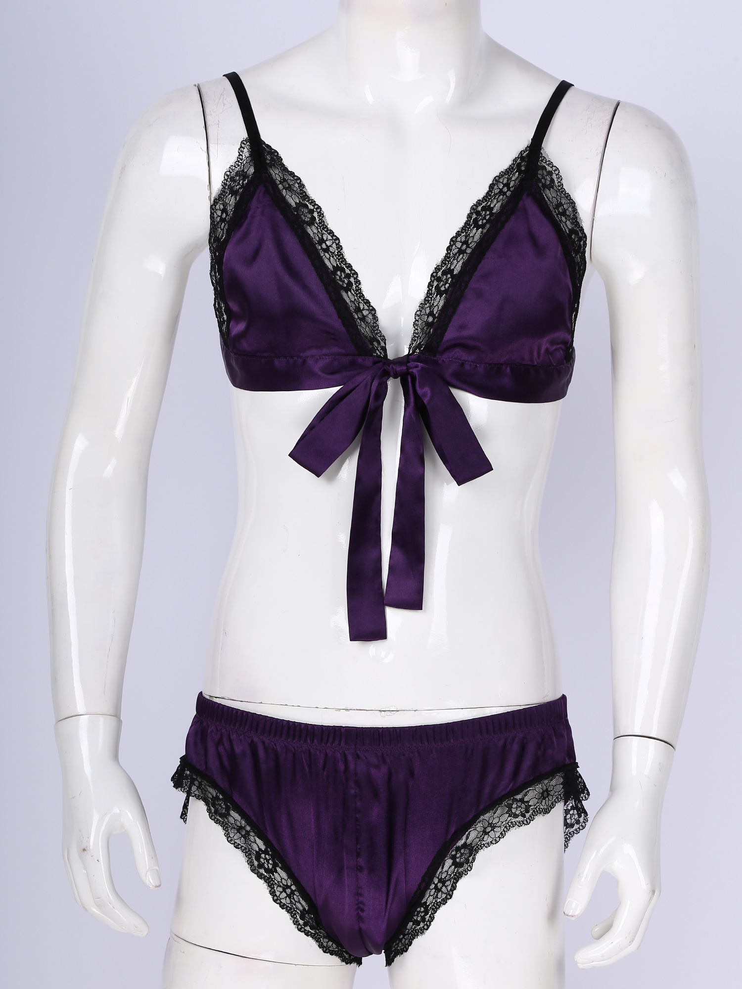 Männer Satin Dessous Anzug Sis – Sheer Mesh Bra Bewertung und Preis