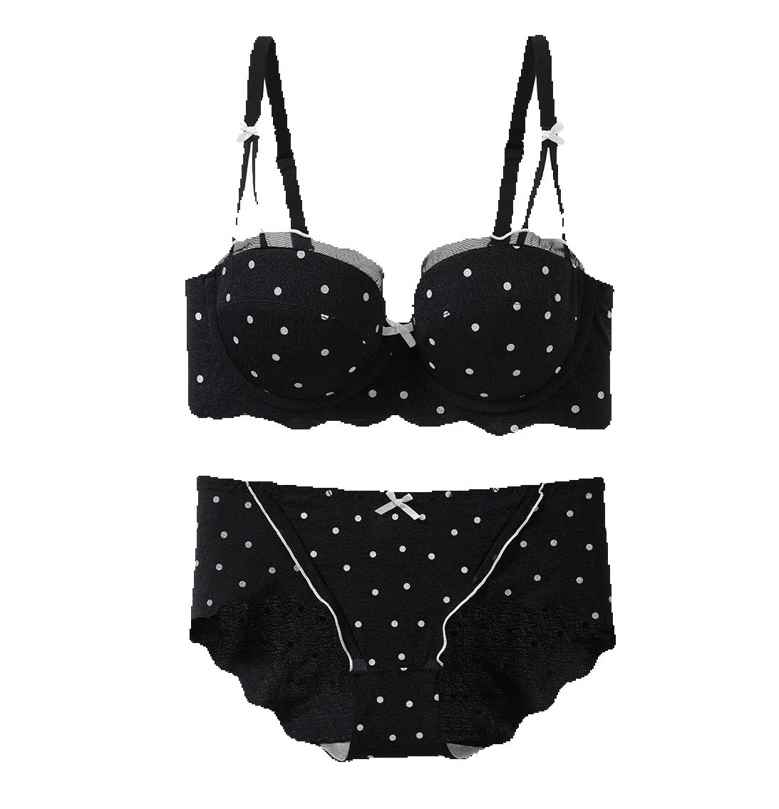 Spitzen-BH-Set mit Polka Dots, – Cotton Bra Everyday Bewertung und Preis